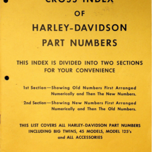 1951 H RS618 D Harley Davidson Cross Index of Part Numbers [618] Manual