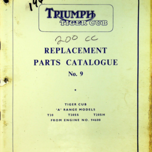 1964 Triumph RS680 Triumph Triumph Tiger Cub Replacement Parts Catalogue No9 [680] Manual