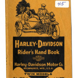 1925 H RS237 D Harley Davidson Riders Hand Book Twin Models A1b [237] Manual